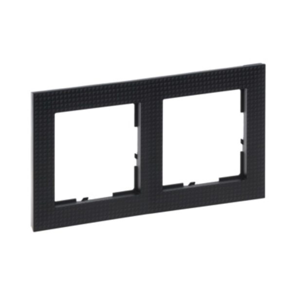 Ramă de aparataj Legrand, New Suno, 2 module, PVC, negru cadrilat