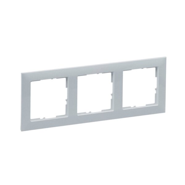 Ramă de aparataj Legrand, New Suno, 3 module, PVC, aluminiu