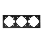 Ramă de aparataj Luna, 3 module, PVC, negru