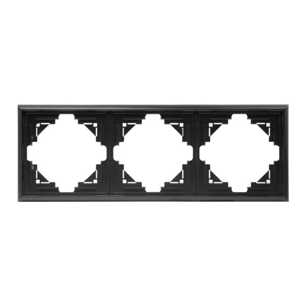 Ramă de aparataj Luna, 3 module, PVC, negru