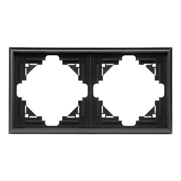 Ramă de aparataj Luna, Abex, 2 module, PVC, negru