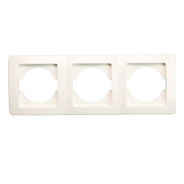 Ramă de aparataj Mono Electric Larissa, 3 module, orizontală, PVC, alb