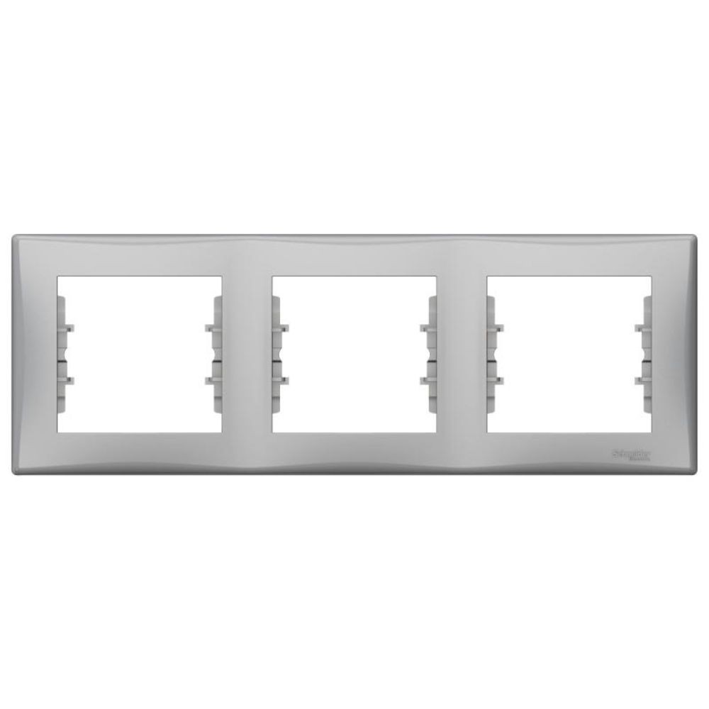 Ramă de aparataj Schneider, Sedna, 3 module, PVC, aluminiu Ramă de aparataj Schneider, Sedna, 3 module, PVC, aluminiu