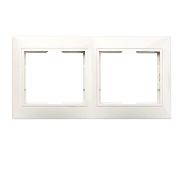 Ramă decor RG-2- KB IEK Kvarta, 2 module, plastic, alb