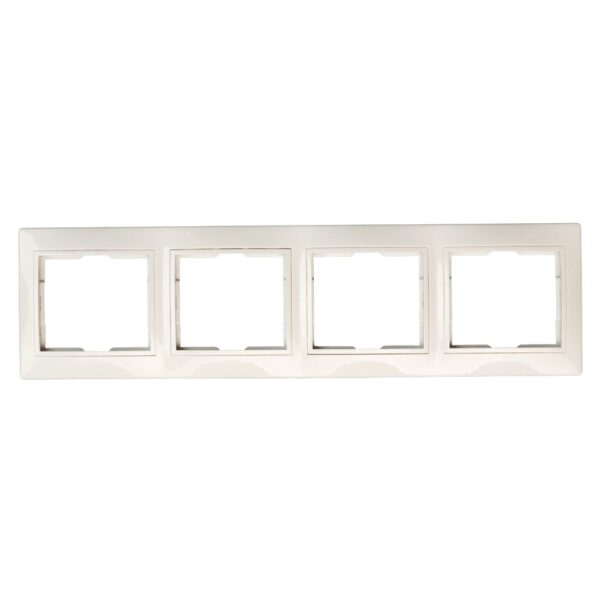Ramă decor RG-4- KB IEK Kvarta, 4 module, plastic, alb