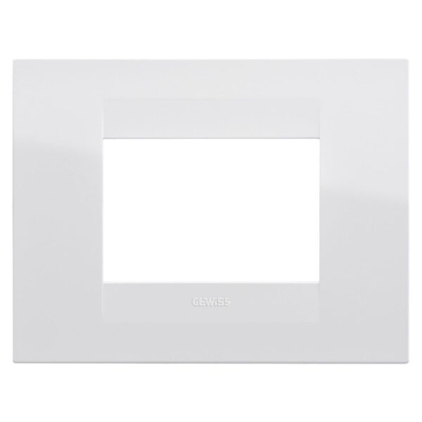 Ramă decorativă aparataj Gewiss GW16403TB Geo, 3 module, tehnopolimer, alb