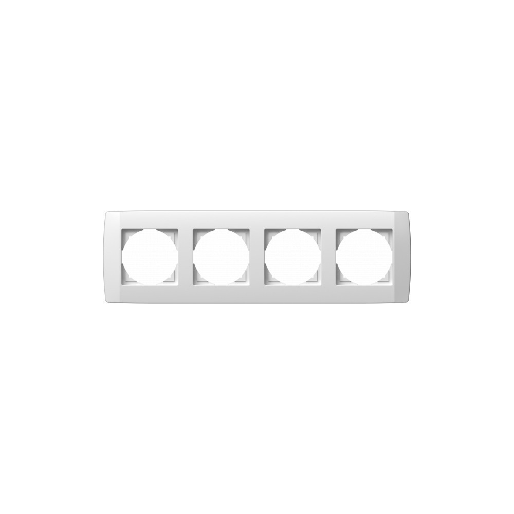 Ramă decorativă cvadruplă TEM, Logiq, 4 module, plastic, polar white Ramă decorativă cvadruplă TEM, Logiq, 4 module, plastic, polar white