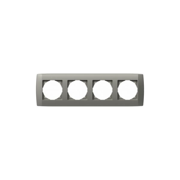 Ramă decorativă cvadruplă TEM, Logiq, 4 module, plastic, titan