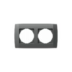 Ramă decorativă dublă TEM, Logiq, 2 module, plastic, antracit