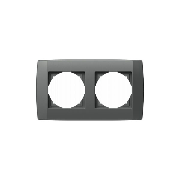 Ramă decorativă dublă TEM, Logiq, 2 module, plastic, antracit