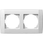 Ramă decorativă dublă TEM, Logiq, 2 module, plastic, polar white