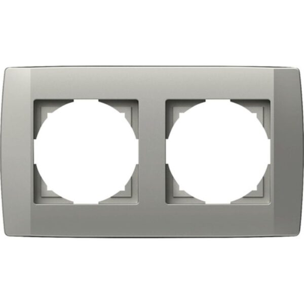 Ramă decorativă dublă TEM, Logiq, 2 module, PVC, titan
