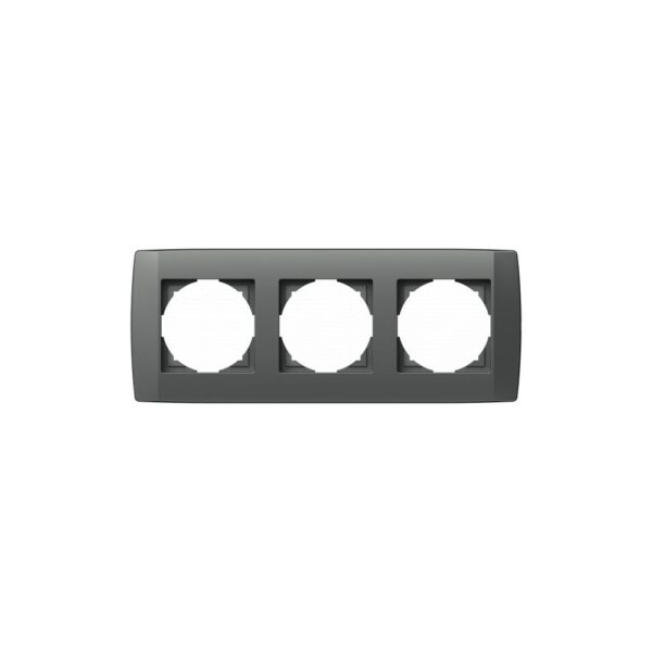 Ramă decorativă triplă TEM, Logiq, 3 module, plastic, antracit