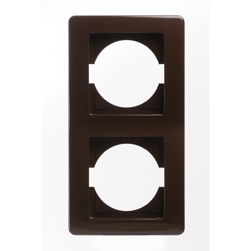 Ramă Tem Ekonomik, 2 module, verticală, pentru priză/întrerupător, maro Ramă Tem Ekonomik, 2 module, verticală, pentru priză/întrerupător, maro