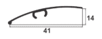 Profil trecere aluminiu 41 mm - schita cu cote