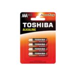 Set baterii alcaline Toshiba AAA, mangan-zinc, 1.5 V, 4 bucati
