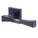 Set manere Yale Verona, cu rozete cu buton incluse, aluminiu, negru