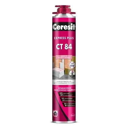 Spumă adezivă Ceresit CT 84 Express Plus, polistiren și vată, 850 ml