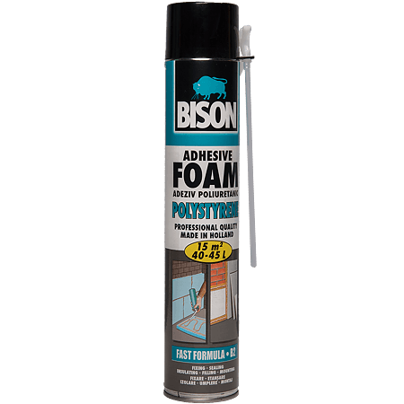 Spumă adezivă poliuretanică polistiren expandat Bison, 750 ml