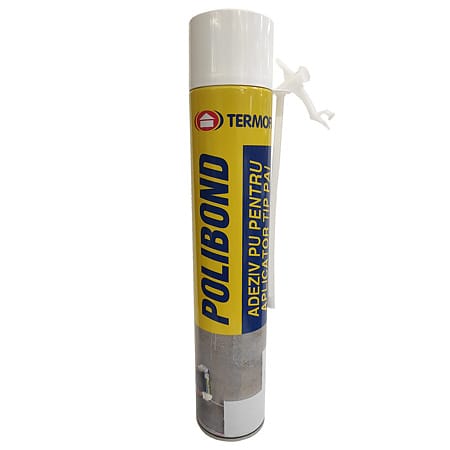Spumă adezivă poliuretanică polistiren Termofix Polibond, cu pai, 850 g