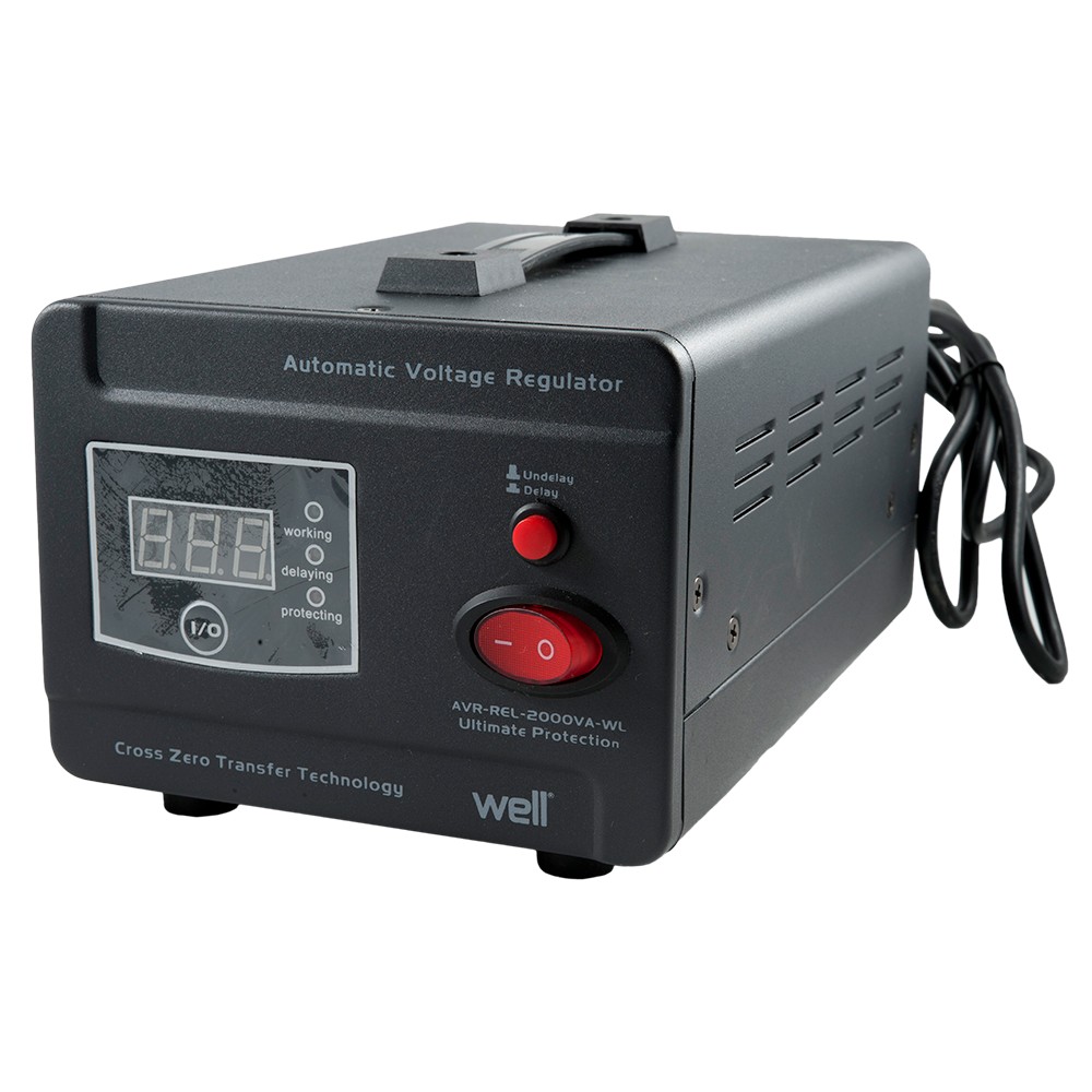 Stabilizator de tensiune cu releu, putere 2000VA/1200W, tensiune intrare 140-260V AC Stabilizator de tensiune cu releu, putere 2000VA/1200W, tensiune intrare 140-260V AC