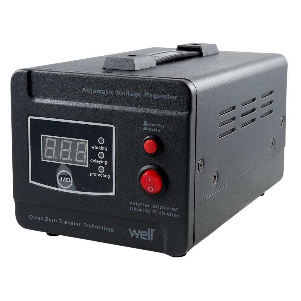 Stabilizator de tensiune cu releu, putere 500VA/300W, tensiune intrare 140-260V AC Stabilizator de tensiune cu releu, putere 500VA/300W, tensiune intrare 140-260V AC