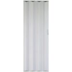Usa plianta din PVC Accordion, decor alb fume, 203 x 82 cm