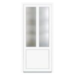 Usa PVC pentru intrare, alb, 86 x 188 cm, 5 camere, dreapta