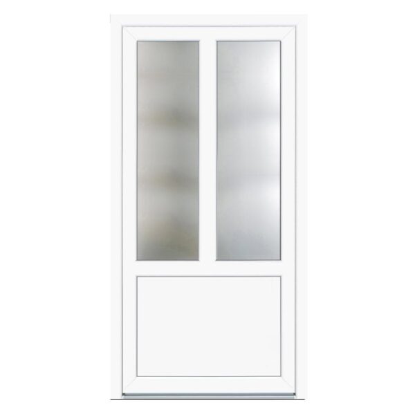 Usa PVC pentru intrare, alb, 98 x 198 cm, 5 camere, stanga
