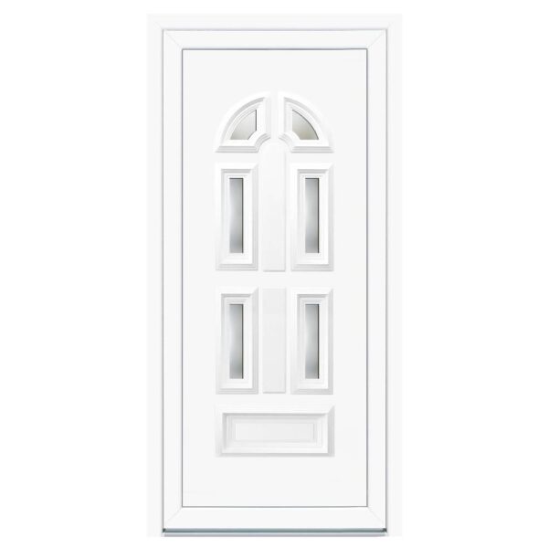 Usa PVC pentru intrare KT23, alb, 98 x 200 cm, 5 camere, stanga