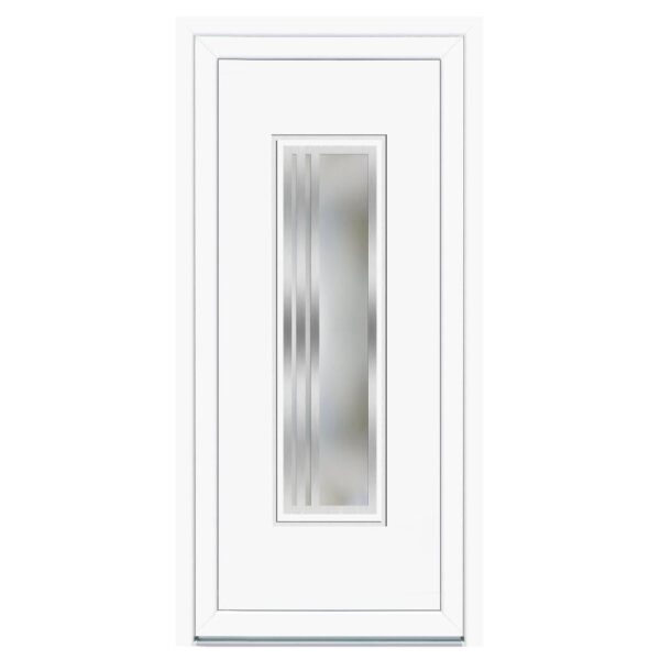 Usa PVC pentru intrare KT53, alb, 98 x 200 cm, 5 camere, stanga
