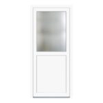 Usa PVC secundara, alb, 88 x 190 cm, dreapta, 4 camere, geam 1/2