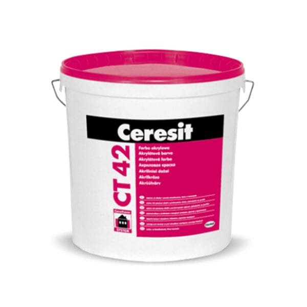Vopsea acrilică exterior Ceresit CT 42, alb, 15 l