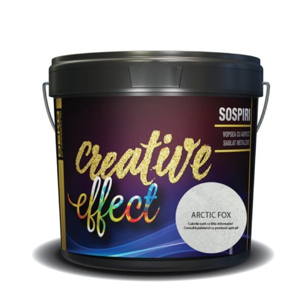 Vopsea decorativă cu aspect sablat metalizat, Deko Creative Effect Sospiri Arctic Fox, 1,25 l