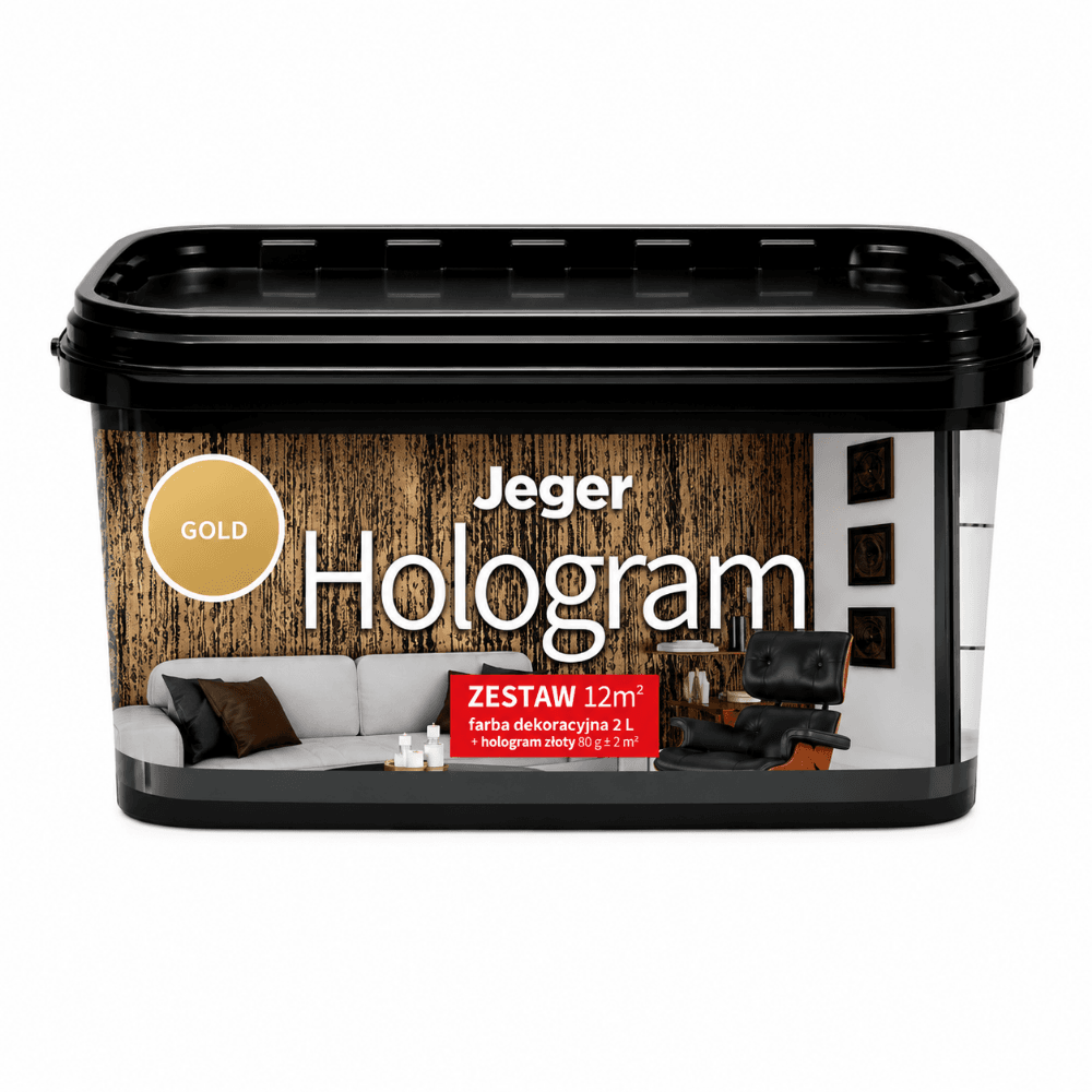 Vopsea decorativă cu folie metalizată și aspect tridimensional, Jeger Hologram, gold Vopsea decorativă cu folie metalizată și aspect tridimensional, Jeger Hologram, gold