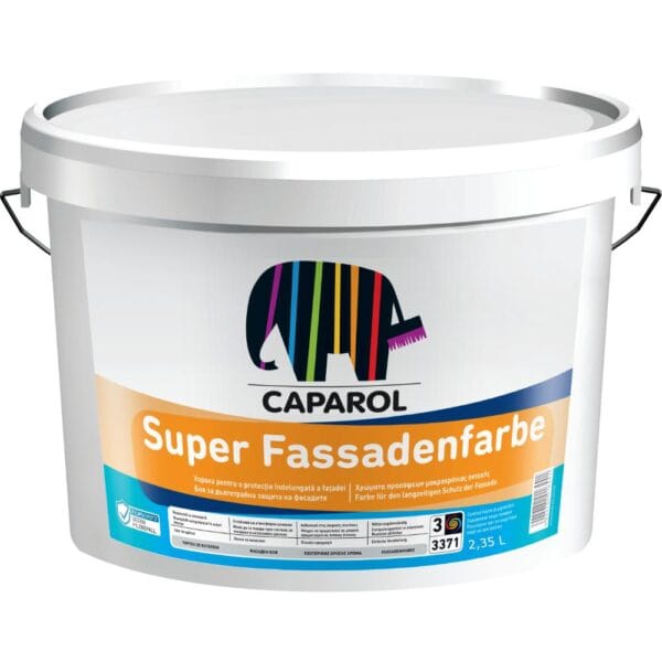 Vopsea lavabilă Caparol Super Fassadenfarbe Bază 3, exterior, albă, 2,35 l