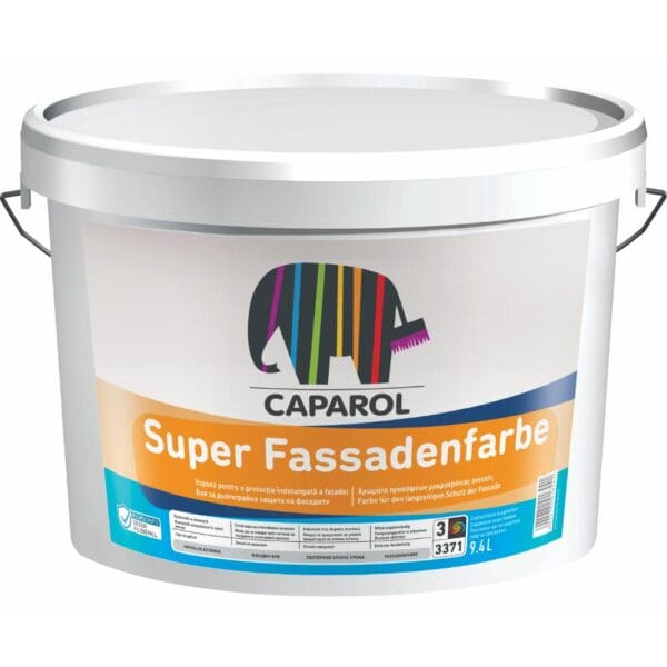 Vopsea lavabilă Caparol Super Fassadenfarbe Bază 3, exterior, albă, 9,4 l