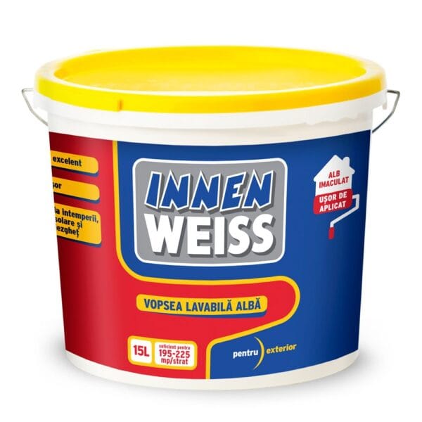 Vopsea lavabilă exterior Innenweiss, alb, 15 l