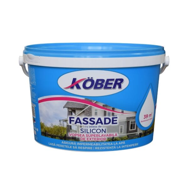 Vopsea lavabilă exterior Kober Fassade, alb, 3 l