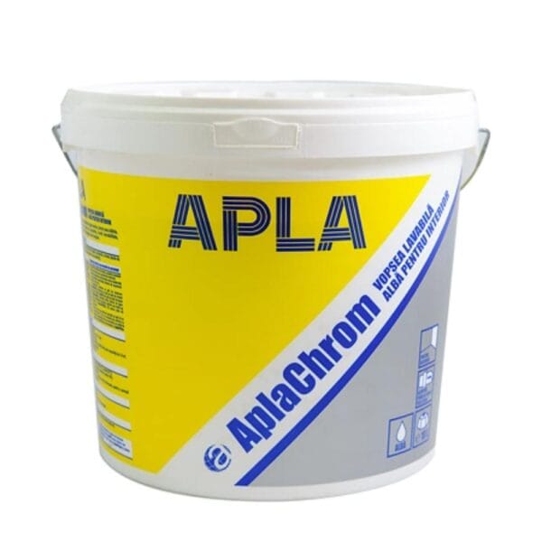 Vopsea lavabilă interior Apla Chrom, alb, 10 l