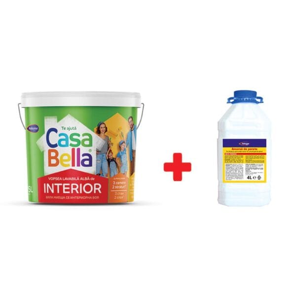 Vopsea lavabilă interior Casabella, alb, 15 l + amorsă 4 l
