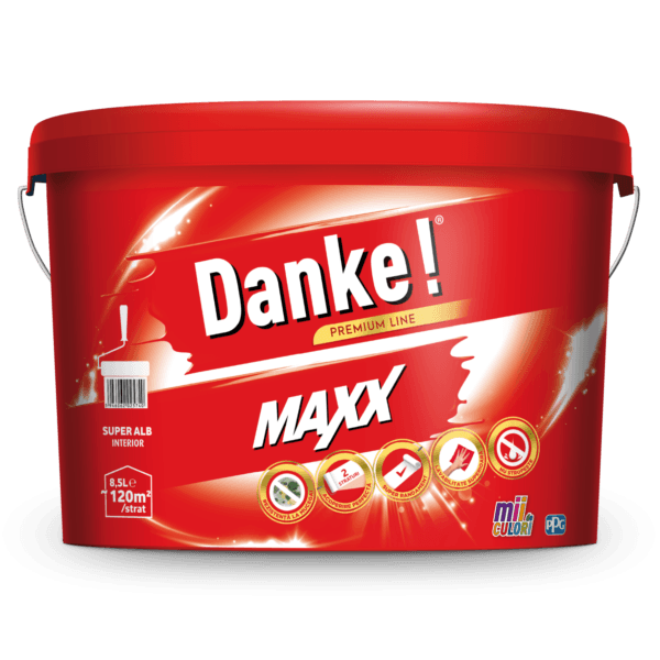 Vopsea lavabilă interior Danke Maxx White, alb, 8,5 l