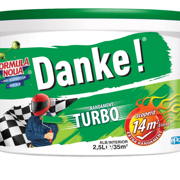 Vopsea lavabilă interior Danke Turbo, alb, 2,5 l