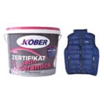 Vopsea lavabilă interior/exterior Kober Zertifikat Satin, cu microsfere ceramice, alb, 15 l + vestă cadou