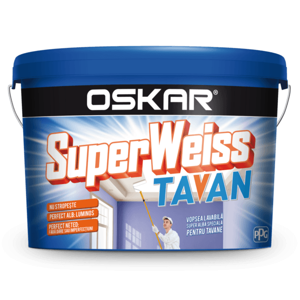 Vopsea lavabilă interior Oskar Superweiss tavan, alb, 2,5 l