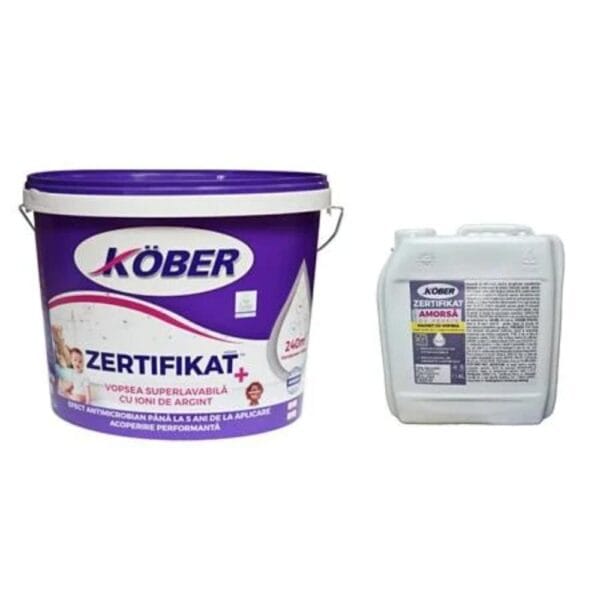 Vopsea superlavabilă interior Kober Zertifikat Plus, alb, 15 l + 4 l amorsă