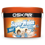 Vopsea superlavabilă de interior Oskar SuperWeiss, anti-mucegai, alb mat, 8,5 l