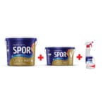Vopsea superlavabilă interior Spor latex-mat, albă, 15 l + 2 l + soluție antimucegai Spor Polisept