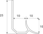 Coltar interior W311.06 auriu lucios, pentru gresie de 10 mm - detaliu tehnic