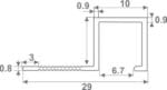 Coltar exterior patrat W315 pentru gresie si faianta de 10 mm - detaliu tehnic